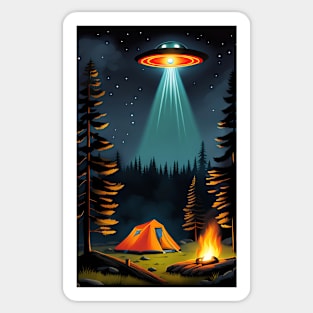 UFO over the Camping Sticker